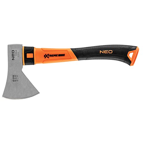 NEO TOOLS Axt 600 g, Fiberglasgriff, Ergonomisch, robust, widerstandsfähig Rutschfester Griff Langlebiger Stahlkopf nach DIN-Norm Universalaxt zur Bearbeitung von Holz von NEO TOOLS