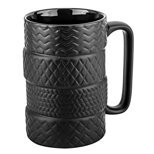 NEO TOOLS Becher in Reifenform für Motorisierungsfans mit komfortabler großer Lasche; Cup, Mug, Fassungsvermögen: 400 ml; Material: Keramik; Maße: 12,5 x 8 cm von NEO TOOLS