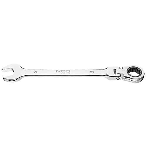 NEO TOOLS Gelenk-Ratschenschlüssel Gr. 8-32 mm CrV-Stahl | Gabelschlüssel Ringschlüssel Ratsche (Größe 21 mm) von NEO TOOLS
