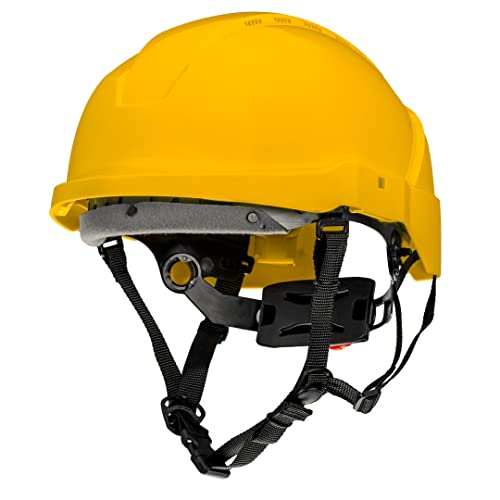 NEO TOOLS Industriehelm für Höhenarbeiten, Verstellbarer Umfang 51-63cm, Material: ABS, 6-Punkt-Gurt, 4-Punkt-Kinnriemen, Gewicht: 430g, resistent gegen seitliche Verformung (Gelb) von NEO TOOLS