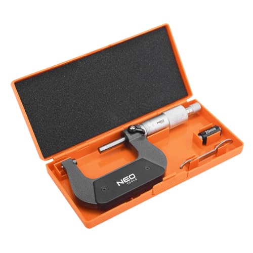 NEO TOOLS Mikrometerschraube Bügelmessschraube | Mikrometerschraube Messschraube 0.01mm Auflösung Mikrometer Metrischer | Nonius-Mikrometer mit leichtgängigem Trommelbetrieb von NEO TOOLS