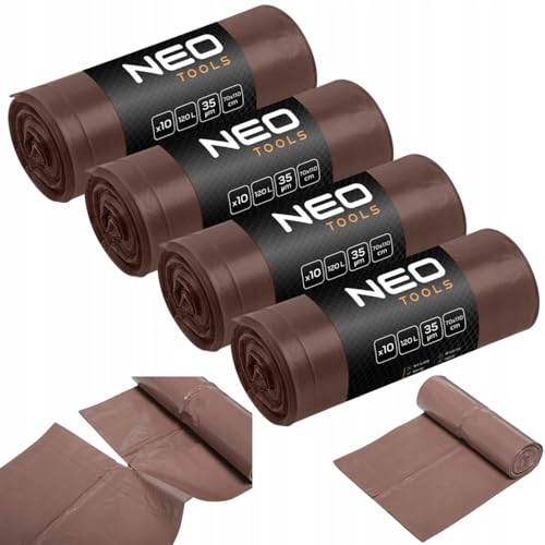 NEO TOOLS Müllsäcke extra starke Abfallsäcke, Braun Rollen 4x 120 L Fassungsvolumen, stabile robuste Müllbeutel reißfest Müllsäcke, Folienstärke 35 mic NEO TOOLS Müllsäcke extra starke Abfallsäcke, Braun Rollen 4x 120 L Fassungsvolumen, stabile robuste Müllbeutel reißfest Müllsäcke, Folienstärke 35 mic von NEO TOOLS