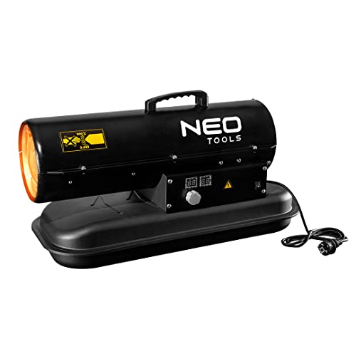 NEO TOOLS Ölheizgerät 20kW, Tank 19l, Brennstoffverbrauch 1,9l/h, Luftdurchsatz 550 m3/h, ohne Räder, tragbare Wärmequelle, mit Paraffin oder Dieselkraftstoff betrieben werden, Schutzklasse IPX4 von NEO TOOLS