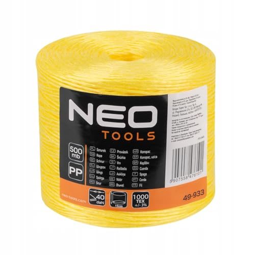 NEO TOOLS Polypropylen Seil 500 m Polypropylenseil Outdoor Tauwerk PP Flechtleine Textilseil Leine Schnur Festmacher Rope Kunststoffseil Polyseil geflochten - 500 m von NEO TOOLS