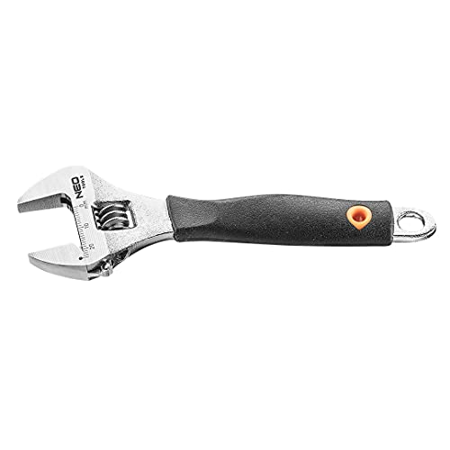 NEO TOOLS Rollgabelschlüssel Einmaulschlüssel aus Chrom-Vanadium Stahl – Einmaulschlüssel Verstellbar Adjustable Wrench mit Weichem Griff - Länge: 150 mm max. Maulweite 0-23mm von NEO TOOLS