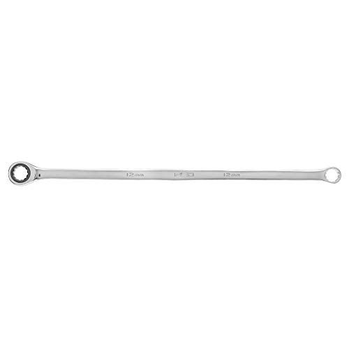 NEO TOOLS Ratschen-Doppelring-Schlüssel, lang, aus Chrom-Vanadium-Stahl (Cr V), mit integrierter Knarre mit 72 Zähnen, extrafeine 5 Grad Ratsche, verchromte, mattierte Oberfläche von NEO TOOLS