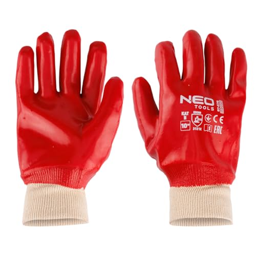 NEO TOOLS Schutzhandschuhe PVC – Gr. 10 – Robust, Wasserdicht und Ölbeständig – Für Industrie, Garten, Kfz – Hoher Schutz EN 388 Arbeitshandschuhe. Garten-, Builders, Mechaniker von NEO TOOLS