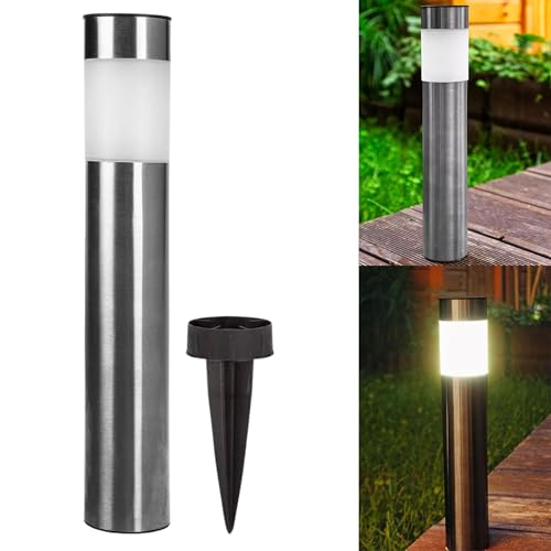 NEO TOOLS Solarlamp für Außen - Solar LED Garten Lichter - Wegeleuchte - aus Edelstahl - Dämmerungssensor - IP44 wasserdicht - Ladezeit 8 Stunde - Höhe 43 cm - Outdoor Pollerleuchte von NEO TOOLS