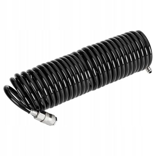 NEO TOOLS Spiralschlauch 8.0 x 12 mm/10 m (bis max. 16 bar, bis 10 m, aus widerstandsfähigem PU) - Druckluftversorgungskabel, Kabel vom Kompressor zu den Blaspistolen von NEO TOOLS
