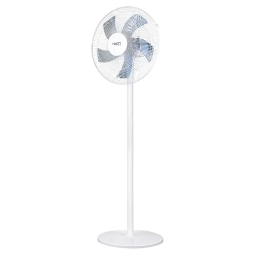 NEO TOOLS Standventilator 50W – Ø 40cm, 3 Geschwindigkeiten, Oszillation – Robust und Elegant Weiß – Für Büro, Schlafzimmer und Wohnzimmer - Zimmerlüfter Weiß von NEO TOOLS