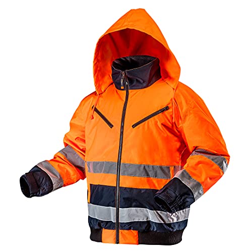 NEO TOOLS Thermo Warnschutzjacke EN 20471 Warnjacke orange Neon gelb Arbeitsjacke Warnschutz Sicherheitsjacke XXL orange von NEO TOOLS