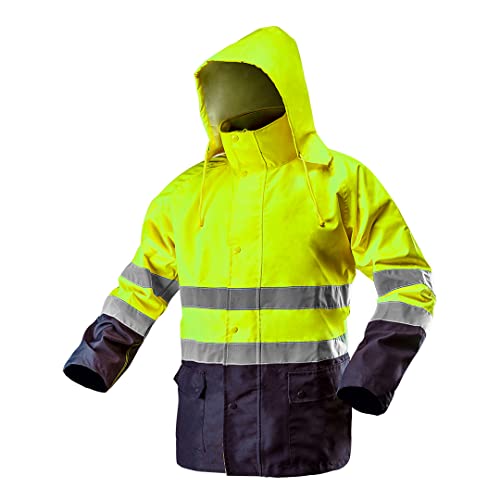 Neo Tools Warnschutzjacke mit Reflektionsstreifen EN ISO 20471 Warnjacke orange Neon gelb Arbeitsjacke Warnschutz Sicherheitsjacke XXXL Neongelb von NEO TOOLS