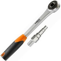 Profi Stufenschlüssel Set mit Durchsteck-Knarre aus CrV Stahl von Neo