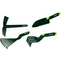 Set mit 4 Handwerkzeugen aus Kunststoff (Rechen, Krallen, Schaufel, Hacke/Krallen) von NEO TOOLS