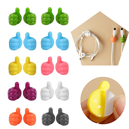 NEODTX Handgestenhaken 20 Stück Thumbhooks Set Kreativer Kabelhalter Hand Selbstklebend Finger Hook Mini Daumen Hoch Halter Silikon Daumenhaken Wandhaken,Funny Hooks Für Badezimmer von NEODTX