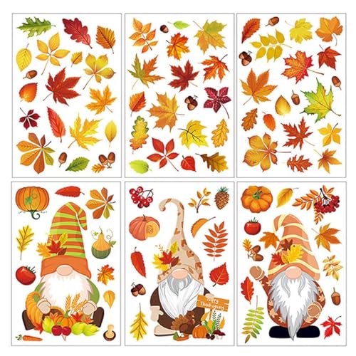 Neodtx fensterbilder herbst thanksgiving deko fensterdeko fenster selbstklebend Herbstblätter Aufkleber,Herbstdekorationen fensterfolie herbst thanksgiving-fensteraufkleber ohne kleber von NEODTX