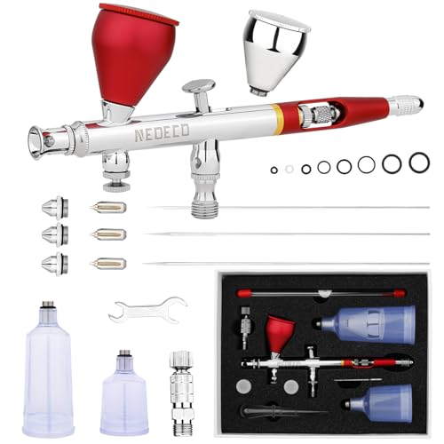 NEOECO SJ83 Airbrush, selbstzentrierende Steckdüse, Düsensätze 0,2, 0,3 und 0,5 mm und 1/3 Unzen Becher, Double Action Schwerkraftzufuhr Airbrush mit 1/3 Unzen, 2/3 Unzen,, NCT-SJ83 NEOECO SJ83 Airbrush, selbstzentrierende Steckdüse, Düsensätze 0,2, 0,3 und 0,5 mm und 1/3 Unzen Becher, Double Action Schwerkraftzufuhr Airbrush mit 1/3 Unzen, 2/3 Unzen,, NCT-SJ83 von NEOECO