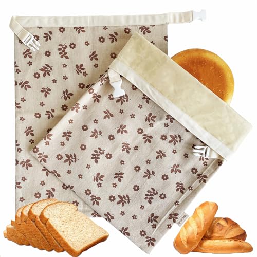 2 Stück Bienenwachs-Brotbeutel für Sauerteig, wiederverwendbare Baumwoll-Bienenwachsbeutel für hausgemachtes Brot, gefriergeeignet und Frischhaltung, um frisch zu halten von NEOHANA