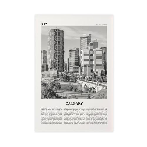 Calgary-Druck, schwarz-weiße Innenstadt, Alberta, Kanada, Nordamerika, Stadtreise, Landschaft, Leinwand, modernes Poster, Wandkunstdrucke, Gemälde, Wohnzimmer, Schlafzimmer, Dekoration, 30 x 45 cm Calgary-Druck, schwarz-weiße Innenstadt, Alberta, Kanada, Nordamerika, Stadtreise, Landschaft, Leinwand, modernes Poster, Wandkunstdrucke, Gemälde, Wohnzimmer, Schlafzimmer, Dekoration, 30 x 45 cm von NEOHI