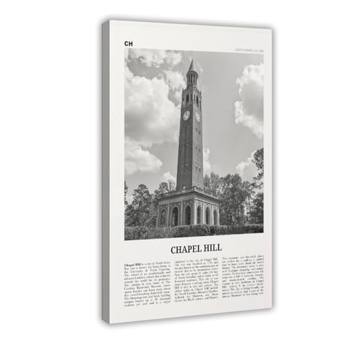 Kunstdruck auf Leinwand, Motiv: Chapel Hill, North Carolina, USA, Stadtreise, Landschaft, Poster und Drucke, ästhetische Raumdekoration, 40 x 60 cm, Schwarz und Weiß Kunstdruck auf Leinwand, Motiv: Chapel Hill, North Carolina, USA, Stadtreise, Landschaft, Poster und Drucke, ästhetische Raumdekoration, 40 x 60 cm, Schwarz und Weiß von NEOHI