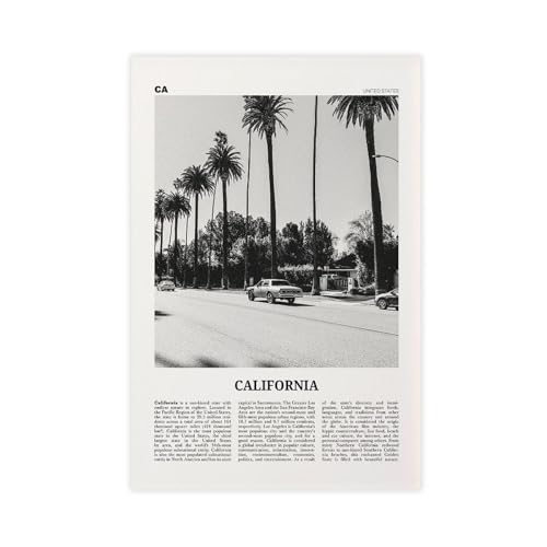 Kunstdruck auf Leinwand, Motiv: Kalifornien, Schwarz-Weiß-Straße, USA, USA, Nordamerika, Stadt, Reiselandschaft, Wanddekoration, Poster, Zuhause, Bar, Restaurant, Garage, Café, Logo, Geschenk, 60 x 90 Kunstdruck auf Leinwand, Motiv: Kalifornien, Schwarz-Weiß-Straße, USA, USA, Nordamerika, Stadt, Reiselandschaft, Wanddekoration, Poster, Zuhause, Bar, Restaurant, Garage, Café, Logo, Geschenk, 60 x 90 von NEOHI