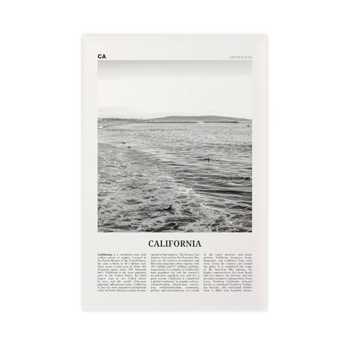 Kunstdruck auf Leinwand, Motiv: Kalifornien, Schwarz-Weiß-Surf, USA, USA, Nordamerika, Stadt, Reiselandschaft, Wanddekoration, Poster, Zuhause, Bar, Restaurant, Garage, Café, Logo, Geschenk, 30 x 45 Kunstdruck auf Leinwand, Motiv: Kalifornien, Schwarz-Weiß-Surf, USA, USA, Nordamerika, Stadt, Reiselandschaft, Wanddekoration, Poster, Zuhause, Bar, Restaurant, Garage, Café, Logo, Geschenk, 30 x 45 von NEOHI