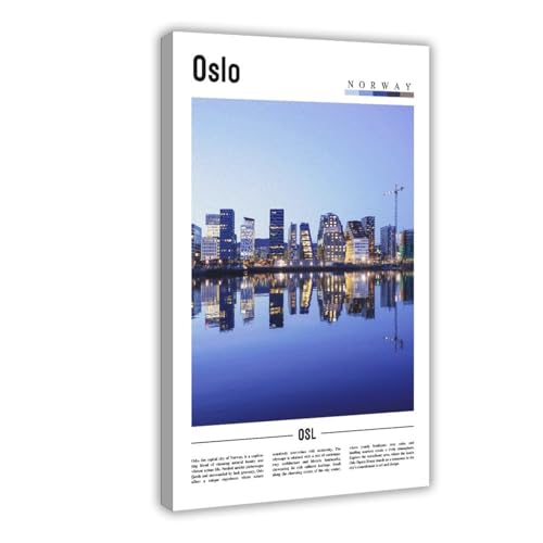 Leinwandbild, Poster und Drucke, Motiv: Oslo, Norwegen, Weltreise, Landschaft berühmter europäischer Städte, ästhetische Raumdekoration, 40 x 60 cm von NEOHI
