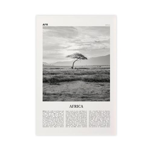 NEOHI Afrika-Druck, Schwarz-Weiß, Kontinent-Kunstdruck, Stadtreise, Landschaft, Leinwand, Wandkunst, Poster und Drucke, Raum, ästhetisch, Schlafzimmer, Büro, Dekoration, 30 x 45 cm NEOHI Afrika-Druck, Schwarz-Weiß, Kontinent-Kunstdruck, Stadtreise, Landschaft, Leinwand, Wandkunst, Poster und Drucke, Raum, ästhetisch, Schlafzimmer, Büro, Dekoration, 30 x 45 cm von NEOHI