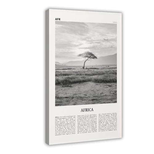 NEOHI Afrika-Druck, Schwarz-Weiß, Kontinent-Kunstdruck, Stadtreise, Landschaft, Leinwand, modernes Poster, Wandkunstdrucke, Gemälde, Wohnzimmer, Schlafzimmer, Dekoration, 30 x 45 cm NEOHI Afrika-Druck, Schwarz-Weiß, Kontinent-Kunstdruck, Stadtreise, Landschaft, Leinwand, modernes Poster, Wandkunstdrucke, Gemälde, Wohnzimmer, Schlafzimmer, Dekoration, 30 x 45 cm von NEOHI