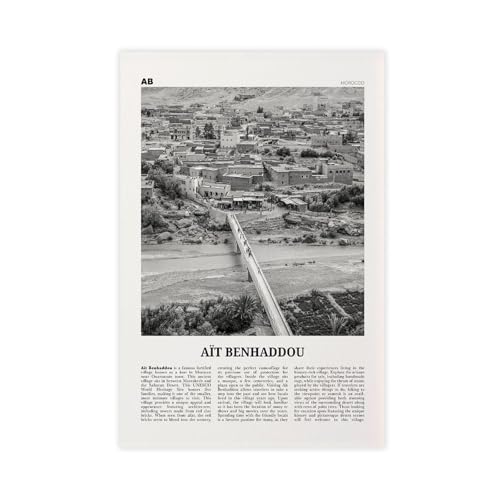 NEOHI Aït Benhaddou-Druck, Marokko, Stadtreise, Landschaft, Leinwand, Wandkunst, Poster und Drucke, ästhetische Raumdekoration, 40 x 60 cm, Schwarz und Weiß NEOHI Aït Benhaddou-Druck, Marokko, Stadtreise, Landschaft, Leinwand, Wandkunst, Poster und Drucke, ästhetische Raumdekoration, 40 x 60 cm, Schwarz und Weiß von NEOHI
