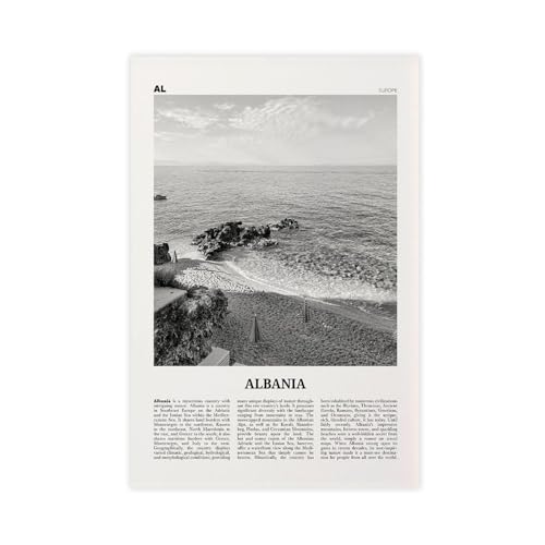 NEOHI Albanien-Druck, schwarzer und weißer Strand, Landschafts-Kunstdruck, Stadtreise, Landschaft, Leinwand-Kunst, Wanddekoration, Poster, Zuhause, Bar, Restaurant, Garage, Café-Logo, Geschenk, 30 x NEOHI Albanien-Druck, schwarzer und weißer Strand, Landschafts-Kunstdruck, Stadtreise, Landschaft, Leinwand-Kunst, Wanddekoration, Poster, Zuhause, Bar, Restaurant, Garage, Café-Logo, Geschenk, 30 x von NEOHI