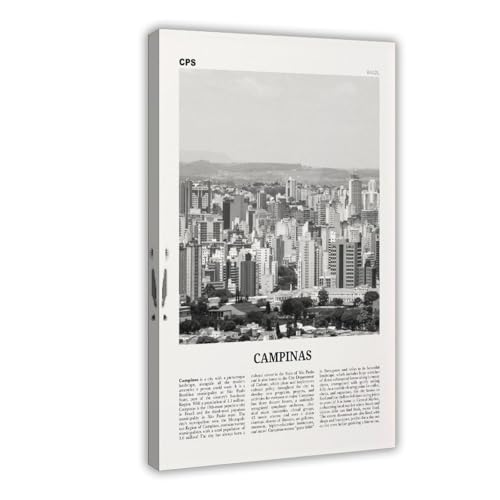 NEOHI Campinas Druck auf Leinwand, Motiv: Brasilien, Brasilien, Südamerika, Stadtreise, Landschaft, Poster, Kunstdruck, ästhetisch, Schlafzimmer, Büro, 30 x 45 cm, Schwarz und Weiß NEOHI Campinas Druck auf Leinwand, Motiv: Brasilien, Brasilien, Südamerika, Stadtreise, Landschaft, Poster, Kunstdruck, ästhetisch, Schlafzimmer, Büro, 30 x 45 cm, Schwarz und Weiß von NEOHI