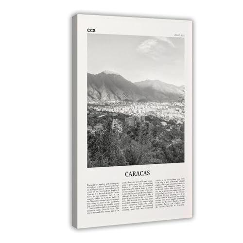 NEOHI Caracas-Druck, Schwarz-Weiß-Ansicht, Venezuela, Santiago De León, Stadtreise, Landschaft, Leinwand, modernes Poster, Wandkunstdrucke, Gemälde, Wohnzimmer, Schlafzimmer, Dekoration, 40 x 60 cm NEOHI Caracas-Druck, Schwarz-Weiß-Ansicht, Venezuela, Santiago De León, Stadtreise, Landschaft, Leinwand, modernes Poster, Wandkunstdrucke, Gemälde, Wohnzimmer, Schlafzimmer, Dekoration, 40 x 60 cm von NEOHI