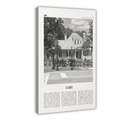 NEOHI Cary Print Leinwandbild, Motiv: North Carolina, USA, Stadtreise, Landschaft, Poster und Drucke, ästhetische Raumdekoration, 40 x 60 cm, Schwarz und Weiß NEOHI Cary Print Leinwandbild, Motiv: North Carolina, USA, Stadtreise, Landschaft, Poster und Drucke, ästhetische Raumdekoration, 40 x 60 cm, Schwarz und Weiß von NEOHI