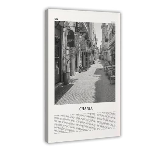 NEOHI Chania Druck auf Leinwand, Motiv: Griechenland, Stadtreise, Landschaft, Wandkunst, Poster und Drucke, ästhetische Raumdekoration, 50 x 75 cm, Schwarz und Weiß NEOHI Chania Druck auf Leinwand, Motiv: Griechenland, Stadtreise, Landschaft, Wandkunst, Poster und Drucke, ästhetische Raumdekoration, 50 x 75 cm, Schwarz und Weiß von NEOHI