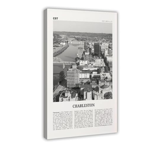 NEOHI Charleston-Druck, schwarz-weiß, West Virginia, USA, Stadtreise, Landschaft, Leinwand, Wandkunst, Poster und Drucke, Raum, ästhetisch, Schlafzimmer, Büro, Dekoration, 50 x 75 cm NEOHI Charleston-Druck, schwarz-weiß, West Virginia, USA, Stadtreise, Landschaft, Leinwand, Wandkunst, Poster und Drucke, Raum, ästhetisch, Schlafzimmer, Büro, Dekoration, 50 x 75 cm von NEOHI