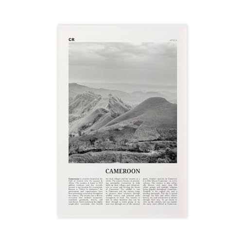 NEOHI Kamerun-Druck, Schwarz-Weiß, Land-Kunstdruck, Afrika, Stadt, Reiselandschaft, Leinwand-Kunst, Wanddekoration, Poster, Zuhause, Bar, Restaurant, Garage, Café, Logo, Geschenk, 50 x 75 cm NEOHI Kamerun-Druck, Schwarz-Weiß, Land-Kunstdruck, Afrika, Stadt, Reiselandschaft, Leinwand-Kunst, Wanddekoration, Poster, Zuhause, Bar, Restaurant, Garage, Café, Logo, Geschenk, 50 x 75 cm von NEOHI
