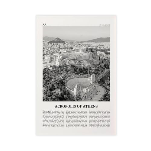 NEOHI Kunstdruck Akropolis von Athen, Schwarz und Weiß, Griechenland, Stadtreise, Landschaft, Leinwand, modernes Poster, Wandkunstdrucke, Gemälde, Wohnzimmer, Schlafzimmer, Dekoration, 60 x 90 cm NEOHI Kunstdruck Akropolis von Athen, Schwarz und Weiß, Griechenland, Stadtreise, Landschaft, Leinwand, modernes Poster, Wandkunstdrucke, Gemälde, Wohnzimmer, Schlafzimmer, Dekoration, 60 x 90 cm von NEOHI