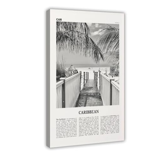 NEOHI Kunstdruck auf Leinwand, Motiv Karibik, schwarze und weiße Palmen, Stadtreise, Landschaft, Poster, Kunstdruck, Raum, ästhetisch, Schlafzimmer, Büro, 50 x 75 cm NEOHI Kunstdruck auf Leinwand, Motiv Karibik, schwarze und weiße Palmen, Stadtreise, Landschaft, Poster, Kunstdruck, Raum, ästhetisch, Schlafzimmer, Büro, 50 x 75 cm von NEOHI