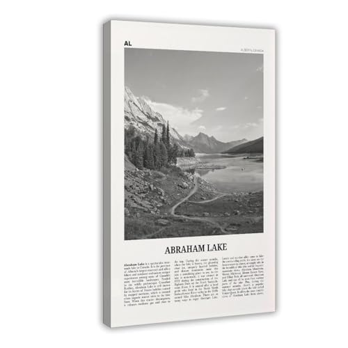 NEOHI Kunstdruck auf Leinwand, Motiv: Abraham See, Schwarz und Weiß, Stadtreise, Landschaft, Poster und Drucke, Raum, ästhetisch, Schlafzimmer, Büro, Dekoration, 30 x 45 cm NEOHI Kunstdruck auf Leinwand, Motiv: Abraham See, Schwarz und Weiß, Stadtreise, Landschaft, Poster und Drucke, Raum, ästhetisch, Schlafzimmer, Büro, Dekoration, 30 x 45 cm von NEOHI