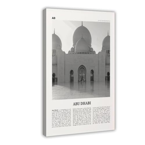 NEOHI Kunstdruck auf Leinwand, Motiv: Abu Dhabi, Landschaft, Stadtreise, Landschaft, Poster und Drucke, ästhetische Raumdekoration, 30 x 45 cm, Schwarz und Weiß NEOHI Kunstdruck auf Leinwand, Motiv: Abu Dhabi, Landschaft, Stadtreise, Landschaft, Poster und Drucke, ästhetische Raumdekoration, 30 x 45 cm, Schwarz und Weiß von NEOHI