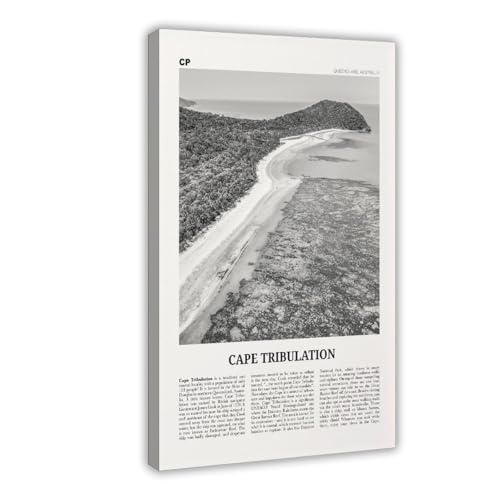NEOHI Kunstdruck auf Leinwand, Motiv: Cape Tribulation, Schwarz und Weiß, Queensland, Australien, Stadtreise, Landschaft, Wandkunst, Poster und Drucke, Raum, ästhetisch, Schlafzimmer, Büro, Dekoration NEOHI Kunstdruck auf Leinwand, Motiv: Cape Tribulation, Schwarz und Weiß, Queensland, Australien, Stadtreise, Landschaft, Wandkunst, Poster und Drucke, Raum, ästhetisch, Schlafzimmer, Büro, Dekoration von NEOHI