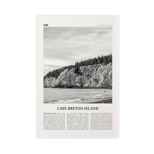 NEOHI Kunstdruck auf Leinwand, Motiv: Kap, Bretoninsel, Schwarz und Weiß, Kanada, Stadt, Reiselandschaft, Wanddekoration, Poster, Zuhause, Bar, Restaurant, Garage, Café, Logo, Geschenk, 50 x 75 cm NEOHI Kunstdruck auf Leinwand, Motiv: Kap, Bretoninsel, Schwarz und Weiß, Kanada, Stadt, Reiselandschaft, Wanddekoration, Poster, Zuhause, Bar, Restaurant, Garage, Café, Logo, Geschenk, 50 x 75 cm von NEOHI