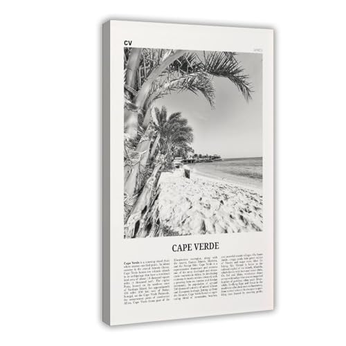 NEOHI Kunstdruck auf Leinwand, Motiv: Kapverde, schwarzer und weißer Strand, Kabu Verdi, Portugal, Stadt, Reiselandschaft, Wandkunst, Poster und Drucke, ästhetische Raumdekoration, 40 x 60 cm NEOHI Kunstdruck auf Leinwand, Motiv: Kapverde, schwarzer und weißer Strand, Kabu Verdi, Portugal, Stadt, Reiselandschaft, Wandkunst, Poster und Drucke, ästhetische Raumdekoration, 40 x 60 cm von NEOHI