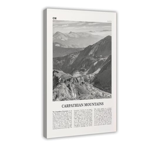 NEOHI Kunstdruck auf Leinwand, Motiv: Karpaten, Schwarz und Weiß, Stadtreise, Landschaft, Poster, Kunstdruck, Raum, ästhetisch, Schlafzimmer, Büro, Dekoration, 60 x 90 cm NEOHI Kunstdruck auf Leinwand, Motiv: Karpaten, Schwarz und Weiß, Stadtreise, Landschaft, Poster, Kunstdruck, Raum, ästhetisch, Schlafzimmer, Büro, Dekoration, 60 x 90 cm von NEOHI