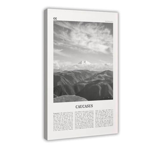 NEOHI Kunstdruck auf Leinwand, Motiv: Kaukasus-Berge, Schwarz und Weiß, Asien, Stadt, Reiselandschaft, Leinwand, modernes Poster, Wandkunstdrucke, Gemälde, Wohnzimmer, Schlafzimmer, Dekoration, 50 x NEOHI Kunstdruck auf Leinwand, Motiv: Kaukasus-Berge, Schwarz und Weiß, Asien, Stadt, Reiselandschaft, Leinwand, modernes Poster, Wandkunstdrucke, Gemälde, Wohnzimmer, Schlafzimmer, Dekoration, 50 x von NEOHI