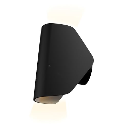NEONA LED Wandleuchte innen & außen - Up & Down Alu Wandlampe - Polaris Innenleuchte warmweiß 3000K - Wandbeleuchtung IP65 Outdoor geeignet - leichte & hochwertige Beleuchtung (Schwarz) von NEONA