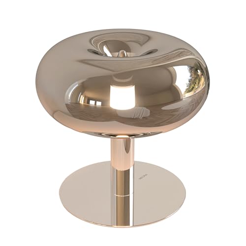 NEONA Lumio LED-Tischleuchte Retro – Dimmbar mit Touch-Funktion | Design-Pilzlampe in Chrom, Schwarz-Chrom & Orange | Moderne LED-Nachttischlampe für Sideboard, Schreibtisch & Wohnbereich von NEONA