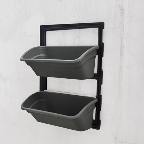 NEONMAN Hängende Vertikale Wand Pflanze Selbstwässernder Wand-Pflanzgefäß Blumenampel Außen Vertikaler Garten Pflanzenwand Großer Hängender Pflanztopf Vertikal Platzsparende Pflanzenwand(Gray-black br von NEONMAN
