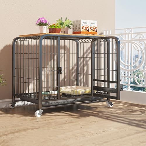 NEONMAN Hundekäfig gitterbox Hund Dog Crate hundegitterbox mit Rädern verhindert das Entkommen verriegelbare Ablage Welpen kleine und mittelgroße Hunde verdickter Stahl(Sch von NEONMAN